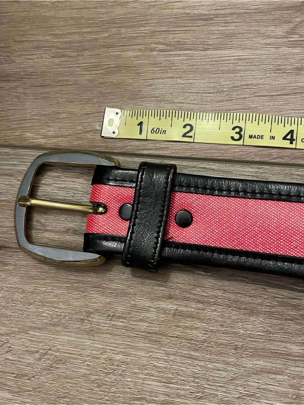 Full grain steerhide and canvas belt size 36 unisex